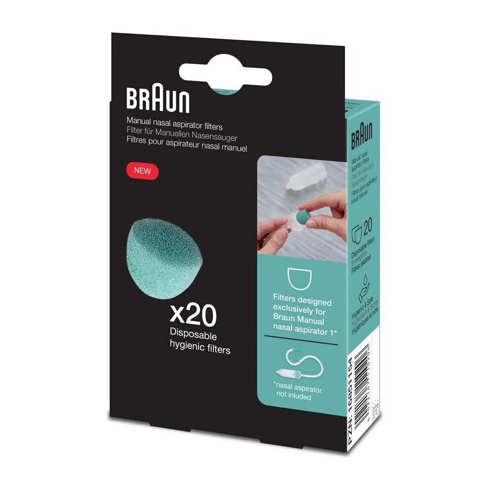 Braun Manual Nasal Aspirator With 20 Disposable Hygienic Filters