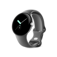 Google Pixel Watch LTE 41mm Polished Silver Stainless Steel Charcoal Active Band
