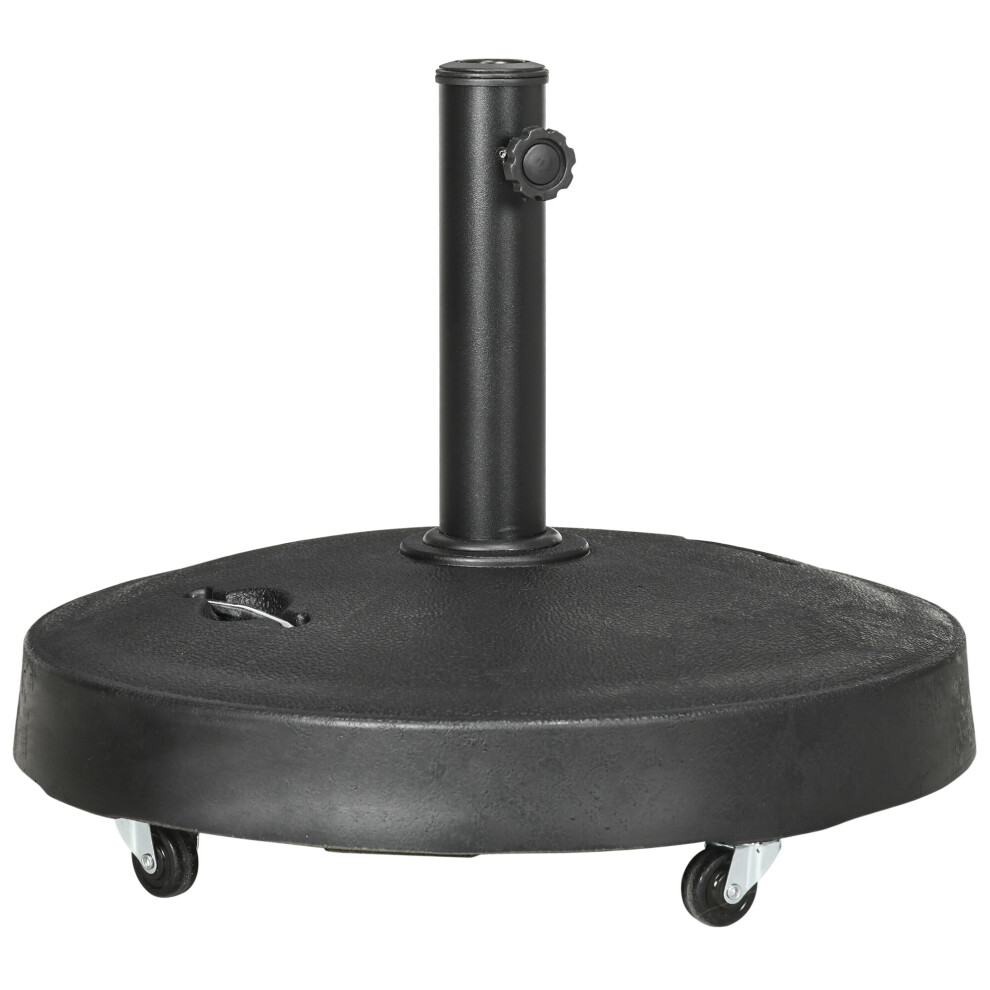 Outsunny 23.5kg Round Resin Garden Parasol Base for Poles of 38mm-48mm