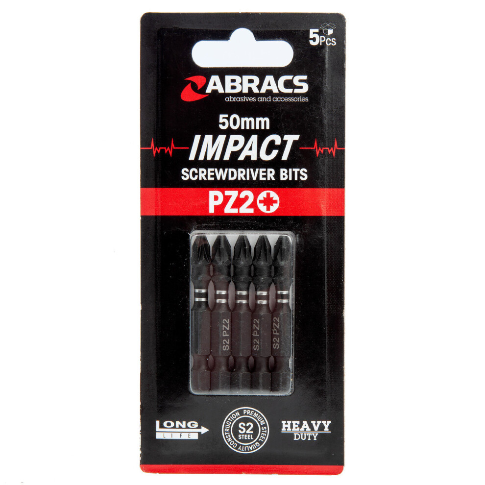 Abracs Abracs Ipz25005 Pz2 Impact Screwdriver Bits 50Mm (Pack Of 5) Ipz25005 5056269500633