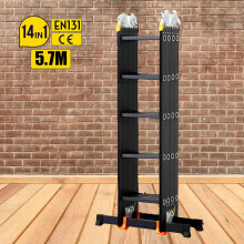 5.7M Heavy Duty Multi-Purpose Folding Aluminium Telescopic Ladder