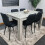 Grey Kitchen Dining Table and 6 Black Tufted Velvet Chairs Set 13