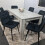 Grey Kitchen Dining Table and 6 Black Tufted Velvet Chairs Set 9