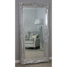 (Chrome, 100cm x 200cm) HUGE PARIS Mirror Leaner Ornate Antique Mirror - Free Standing Ornate Mirror - Premium Quality - Fabulous Mirrors