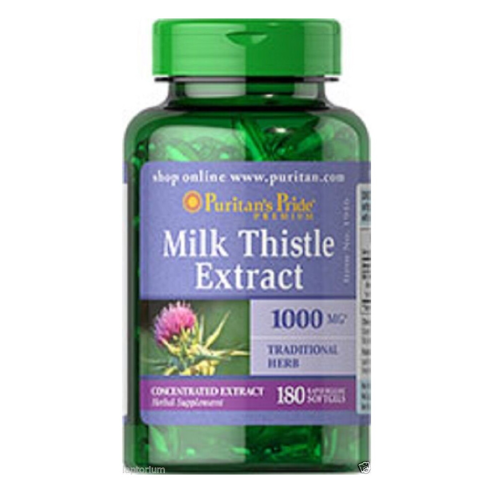 PURITAN'S PRIDE Milk Thistle Extract 1000mg 180 Softgel Capsules