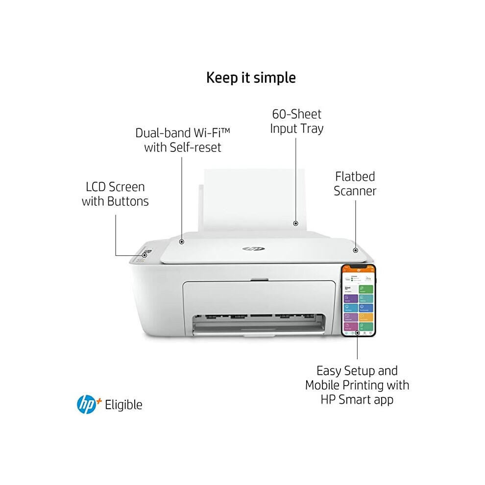 7 Months of Instant Ink with HP+, White All-In-One Colour Printer