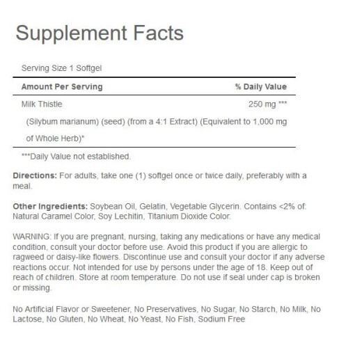 Puritan's Pride Puritan's Pride Milk Thistle Extract 1000mg - 180 Softgels - Liver Support Supplement 2