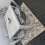 Grey Kitchen Dining Table and 6 Grey Tufted Velvet Chairs Set 2