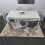 Grey Kitchen Dining Table and 6 Grey Tufted Velvet Chairs Set 3