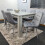 Grey Kitchen Dining Table and 6 Grey Tufted Velvet Chairs Set 7