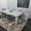 Grey Kitchen Dining Table and 6 Grey Tufted Velvet Chairs Set 8