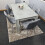 Grey Kitchen Dining Table and 6 Grey Tufted Velvet Chairs Set 5
