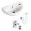 Small Compact Wall Hung Basin Mono Basin Mixer Tap Waste & Plastic Trap 1