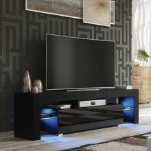 Aria 160cm TV Unit LED - Black Gloss Doors