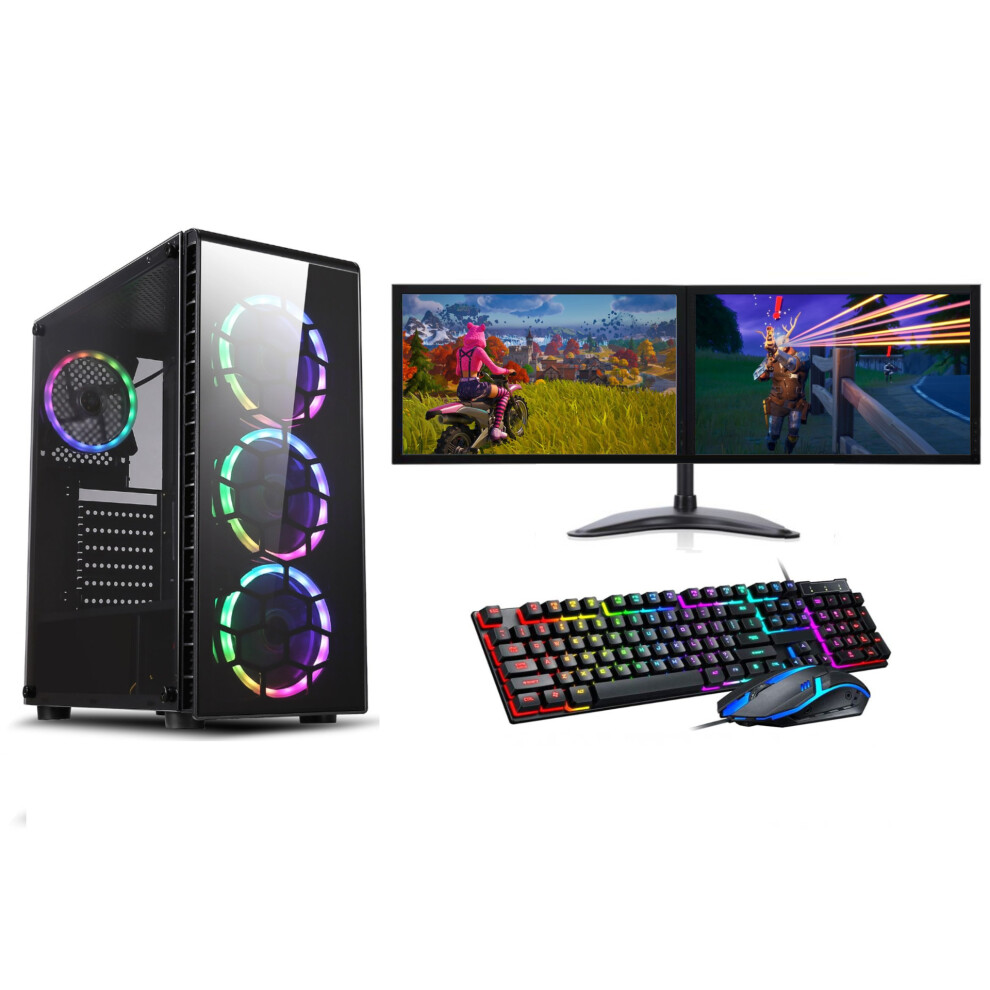 Fcs Gaming Pc Dual 22" Monitor Setup I7 3770 240 Ssd 1Tb 16Gb Ram Gtx 1660 5060908880468