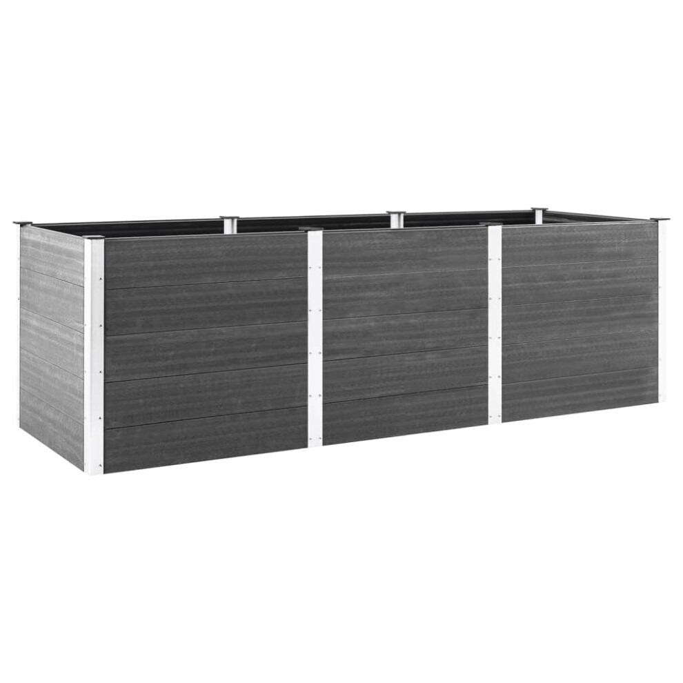 Vidaxl (300 X 50 X 91 Cm) Garden Raised Bed Outdoor Plant Pot Flower Box Planter Box Wpc Grey