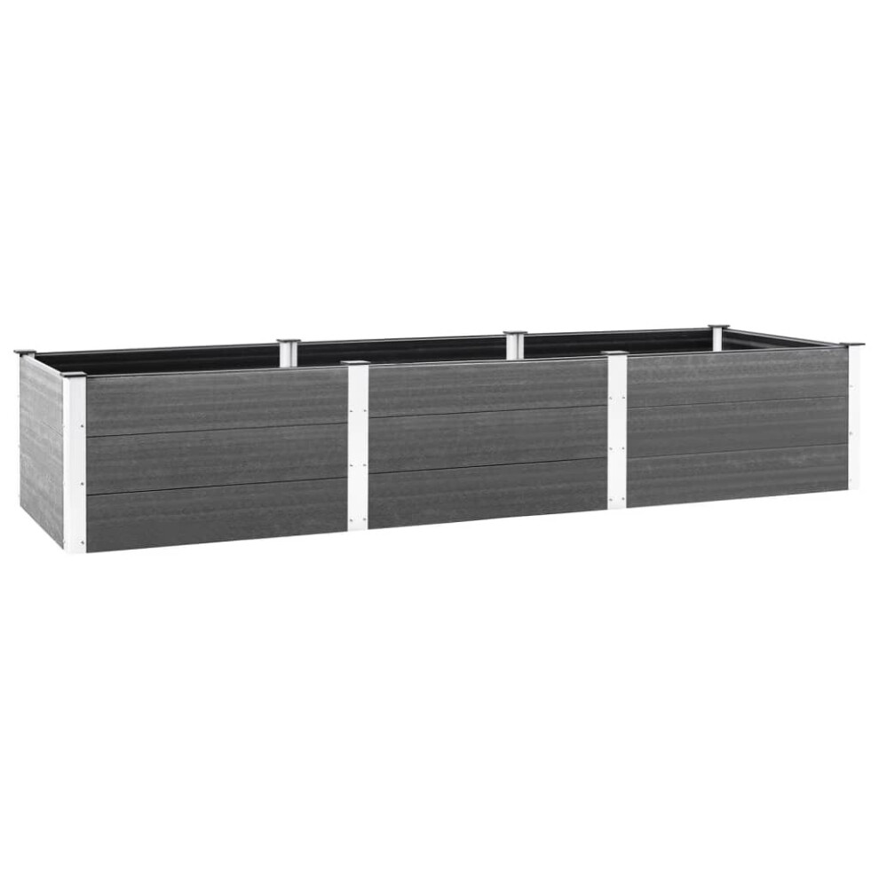 (300 x 100 x 54 cm) vidaXL Garden Raised Bed Outdoor Plant Pot Flower Box Planter Box WPC Grey