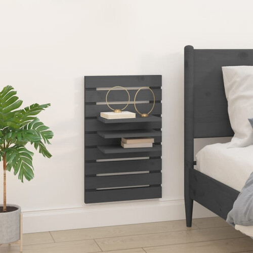 VidaXL (grey) vidaXL 2x Solid Wood Pine Wall-mounted Bedside Shelves Storage Multi Colours 2