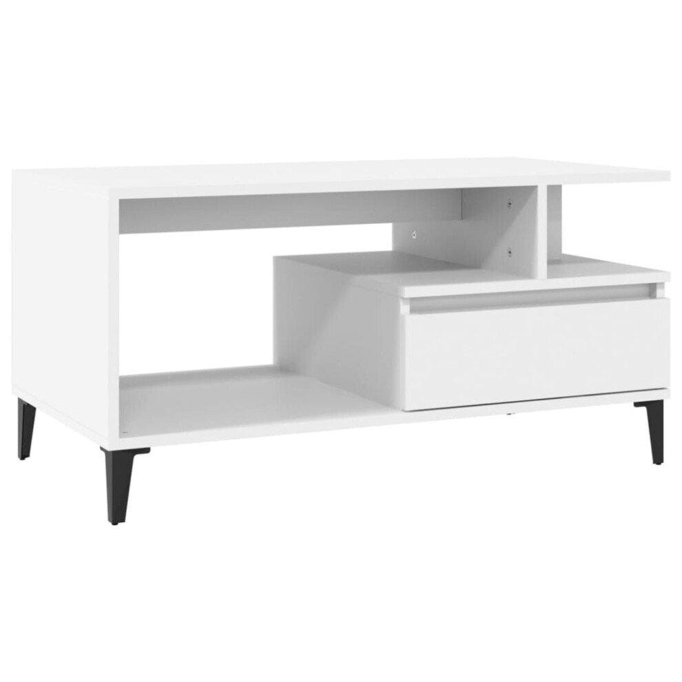 Vidaxl (White) Coffee Table Engineered Wood Side Sofa Couch Accent Table Multi Colours