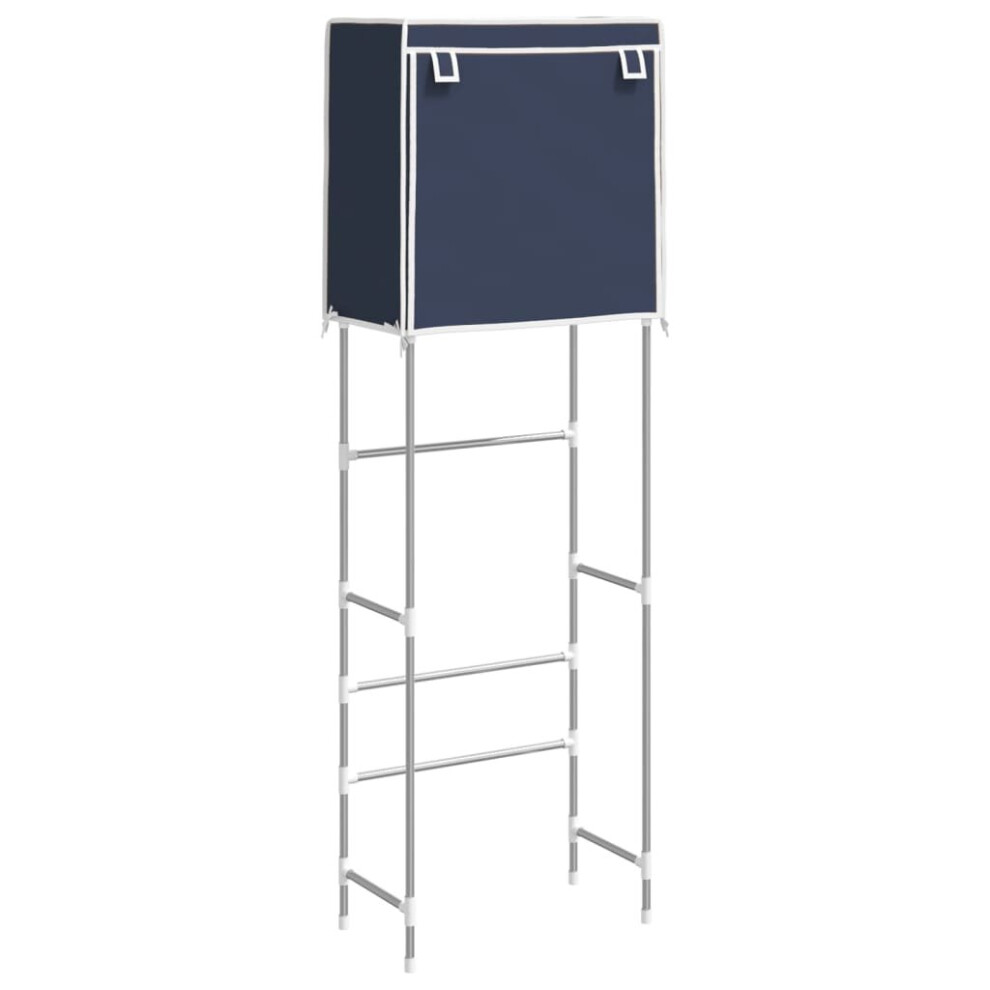 (blue) vidaXL 2-Tier Storage Rack Over Toilet Storage Bathroom Shelf Space Saver Iron