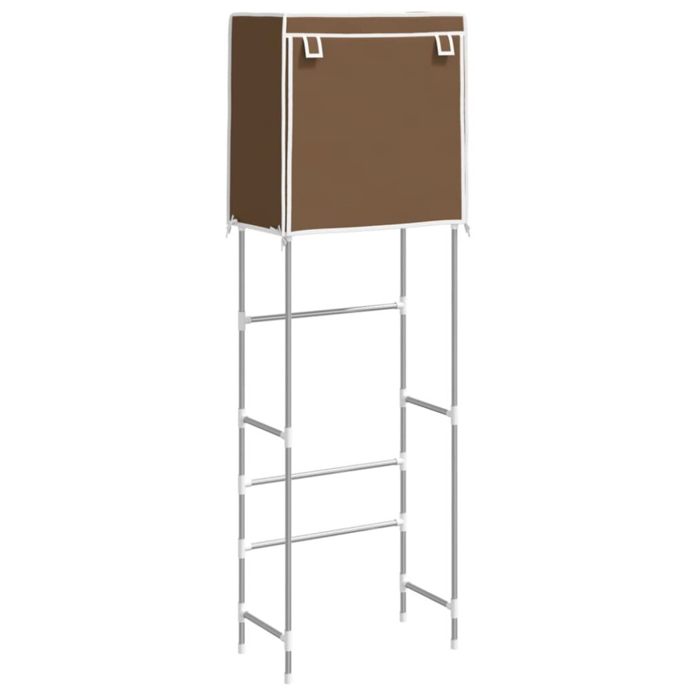 (brown) vidaXL 2-Tier Storage Rack Over Toilet Storage Bathroom Shelf Space Saver Iron