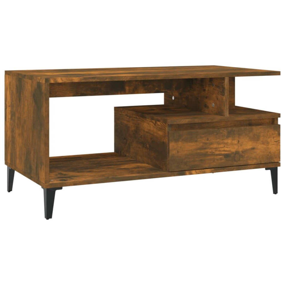 Vidaxl (Smoked Oak) Coffee Table Engineered Wood Side Sofa Couch Accent Table Multi Colours