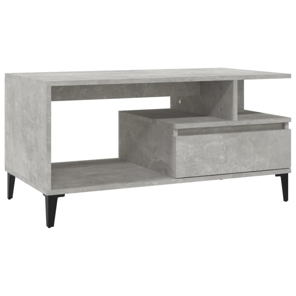 Vidaxl (Concrete Grey) Coffee Table Engineered Wood Side Sofa Couch Accent Table Multi Colours