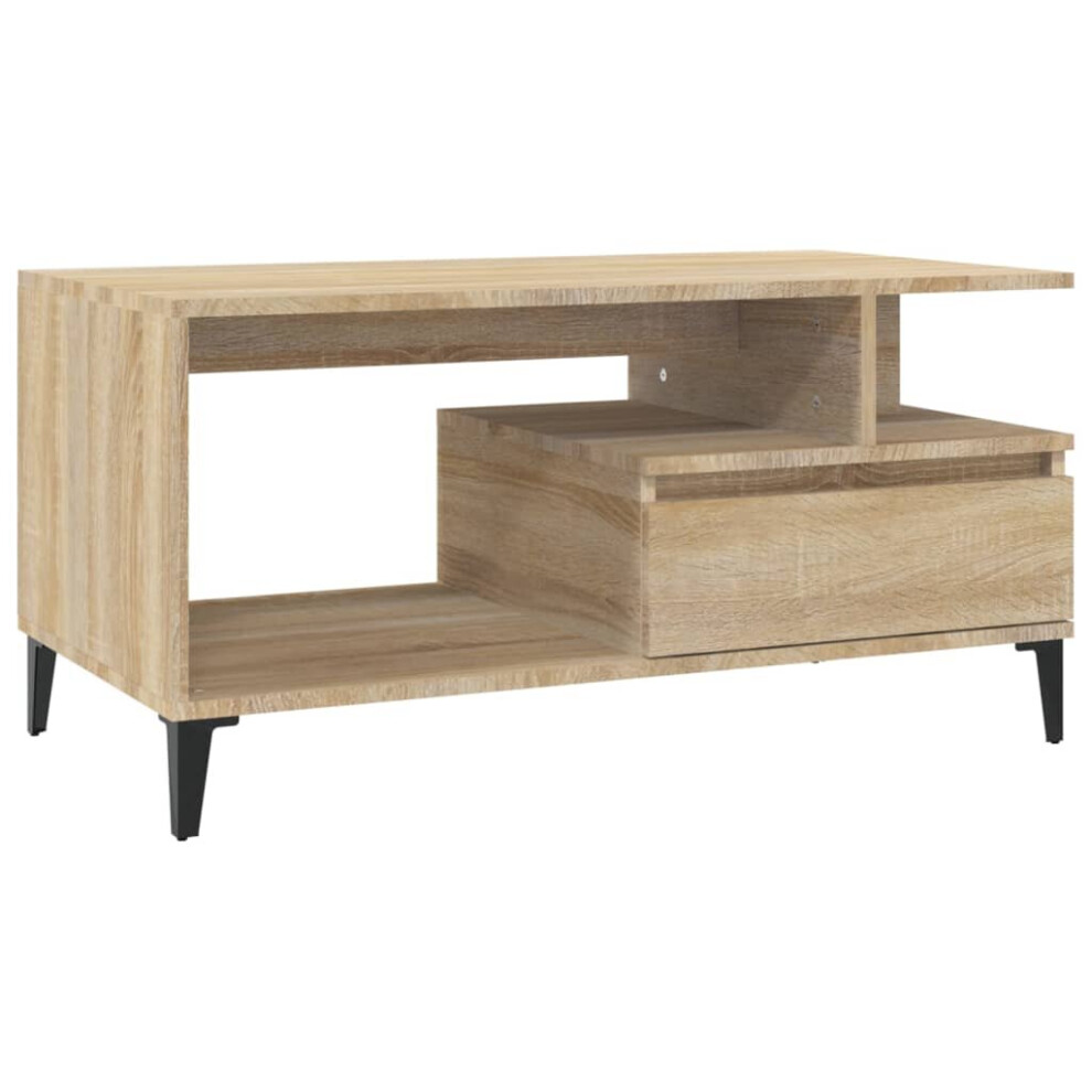 Vidaxl (Sonoma Oak) Coffee Table Engineered Wood Side Sofa Couch Accent Table Multi Colours
