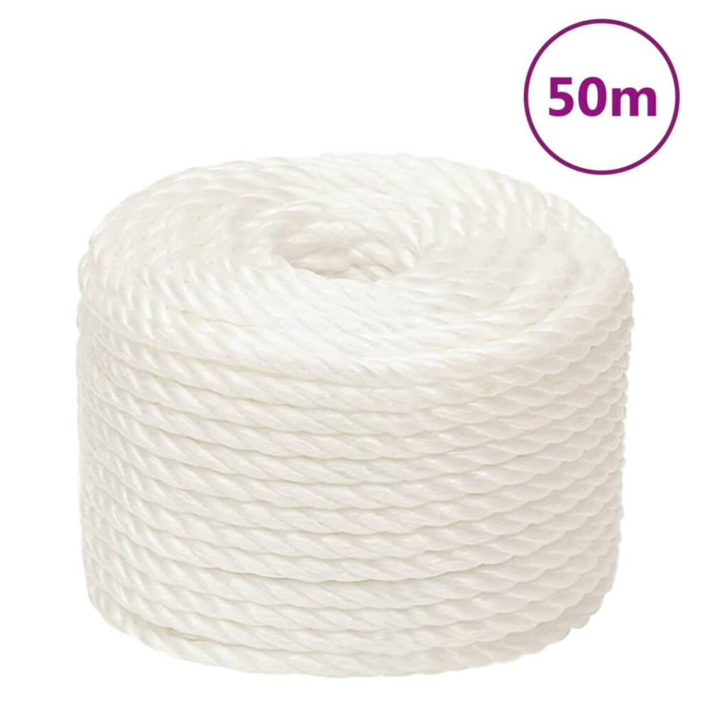 Vidaxl (, 14 Mm/ 50 M) Twisted Rope Garden Workshop Line Work Rope Boat Rope Polypropylene White