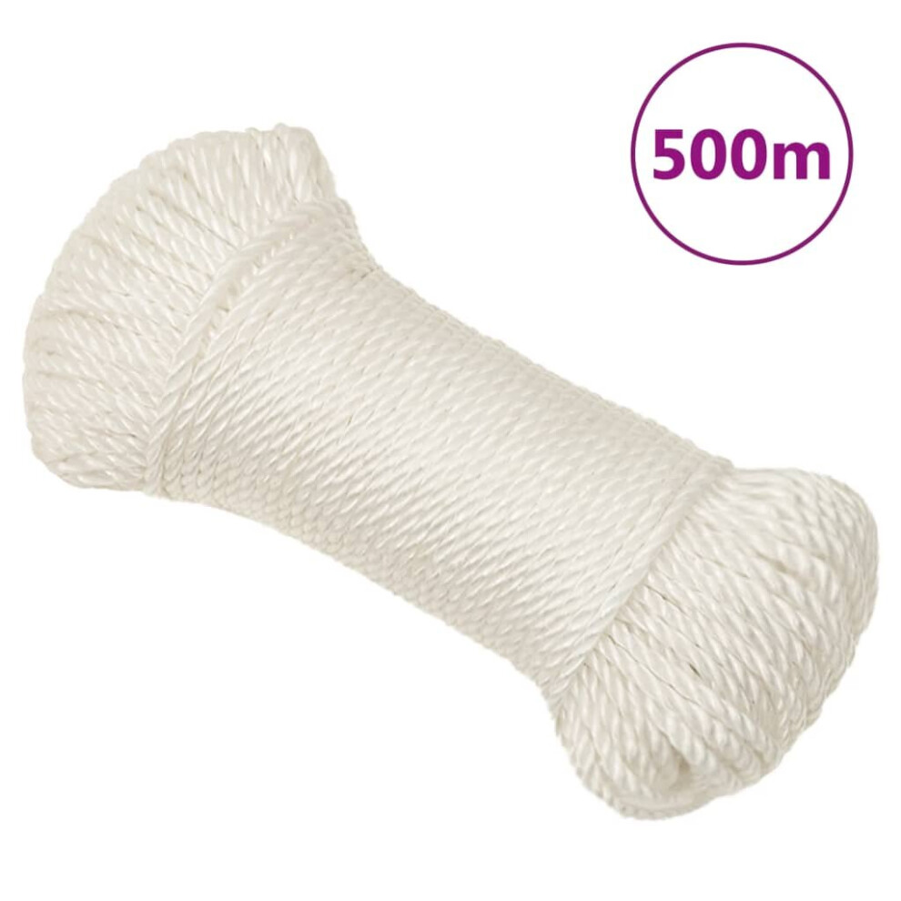 (White, 8 Mm/ 500 M) Vidaxl Twisted Rope Garden Workshop Line Work Rope Boat Rope Polypropylene 8720287132547