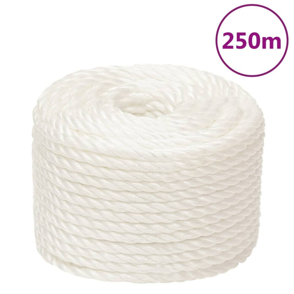 Vidaxl (White, 12 Mm/ 250 M) Twisted Rope Garden Workshop Line Work Rope Boat Rope Polypropylene