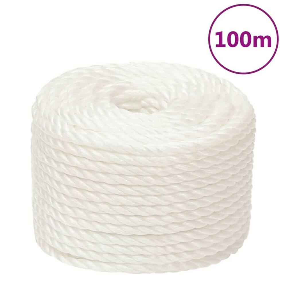 Vidaxl (White, 14 Mm/ 100 M) Twisted Rope Garden Workshop Line Work Rope Boat Rope Polypropylene