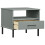 VidaXL (grey) vidaXL Solid Wood Pine Bedside Table with Metal Legs OSLO Desk Multi Colours 5