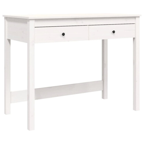 VidaXL (white) vidaXL Solid Wood Pine Desk with Drawers Writing Standing Desk Multi Colours