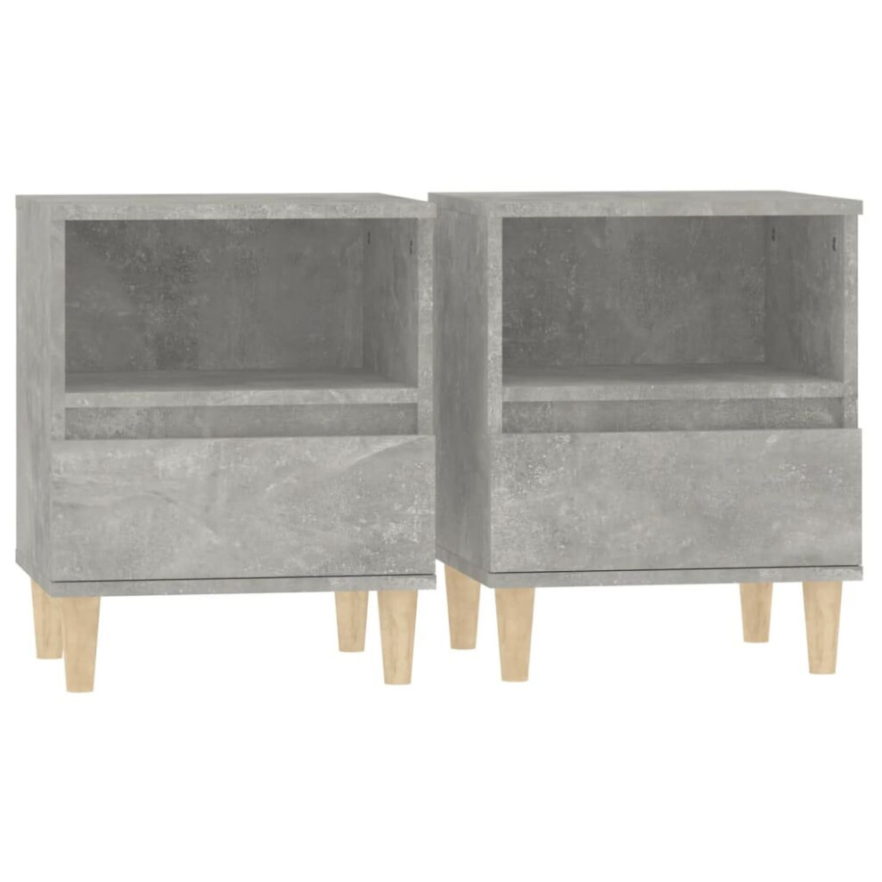 Vidaxl (Concrete Grey, 2 Pcs) 1/2X Bedside Cabinet End Table Telephone Stand Nightstand Multi Colours