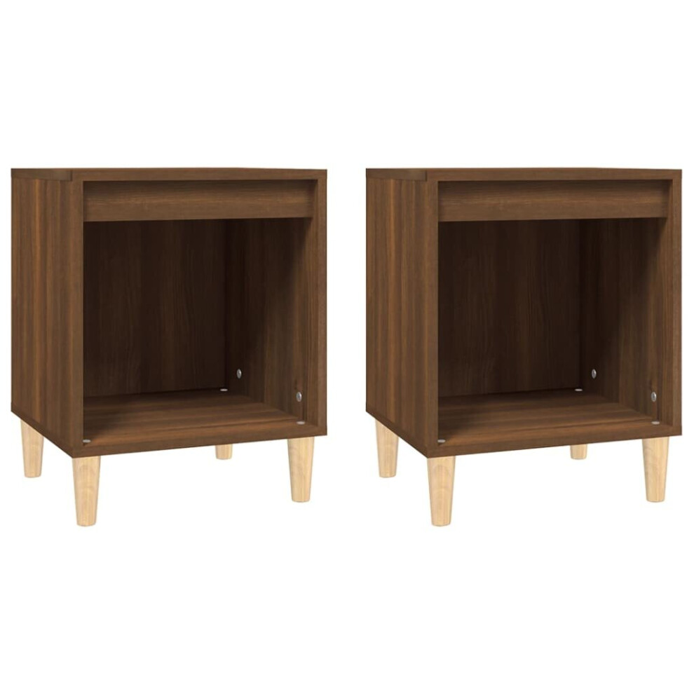 (brown oak, 2 pcs) vidaXL 1/2x Bedside Cabinet Engineered Wood Telephone Stand Multi Colours