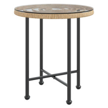 (Ã? 50 x 55 cm) vidaXL Dining Table Tempered Glass and Steel Table Black/Brown Multi Sizes