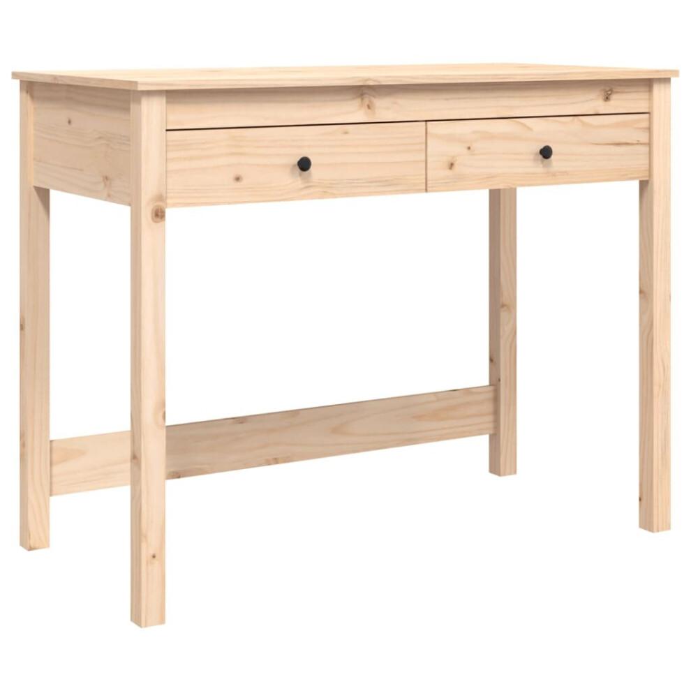 Vidaxl (Brown) Solid Wood Pine Desk With Drawers Writing Standing Desk Multi Colours