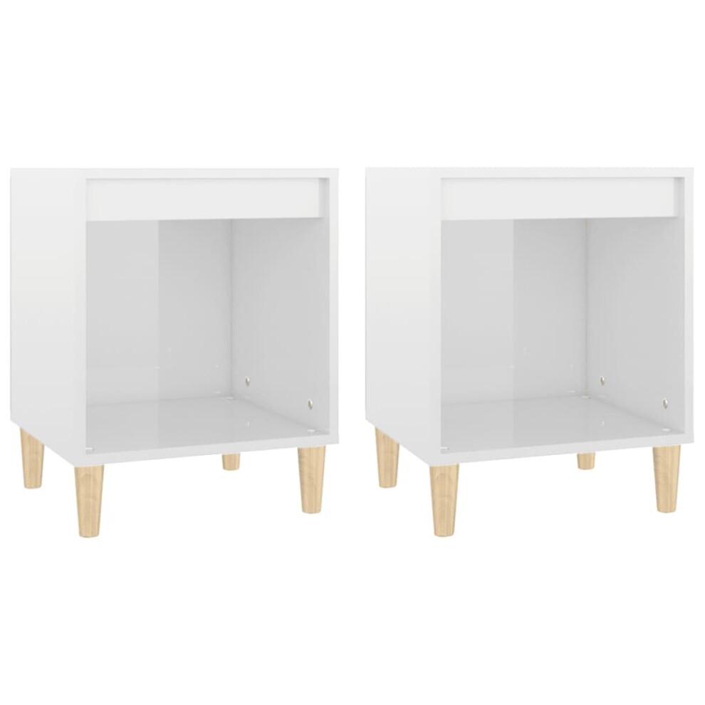 (high gloss white, 2 pcs) vidaXL 1/2x Bedside Cabinet Engineered Wood Telephone Stand Multi Colours