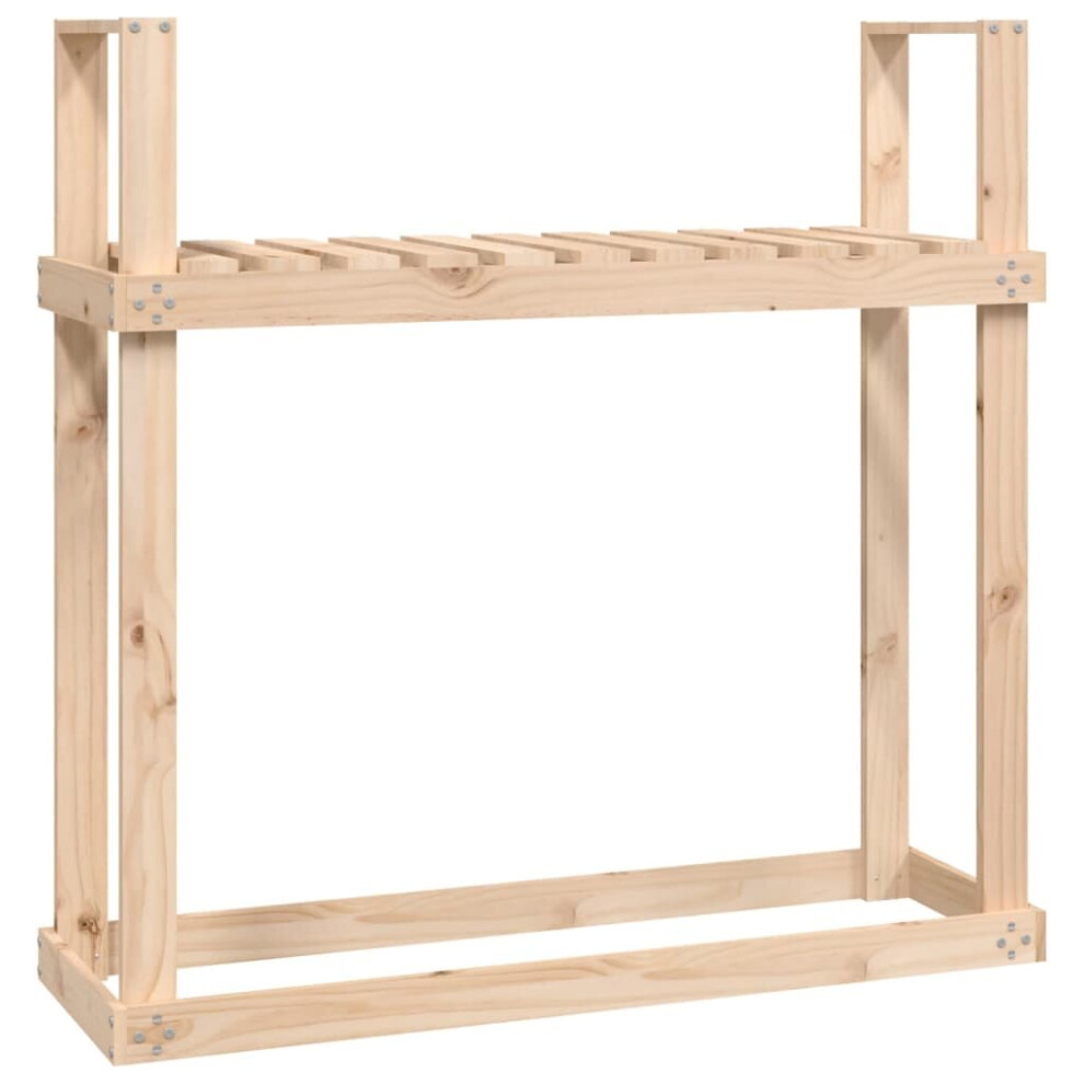 Vidaxl (Brown) Solid Wood Pine Firewood Rack Log Store Wood Shed Holder Multi Colours Brown