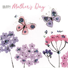 Pretty Butterflies Hand-Finished Mother's Day Greeting Card Sparkle Dust Cards