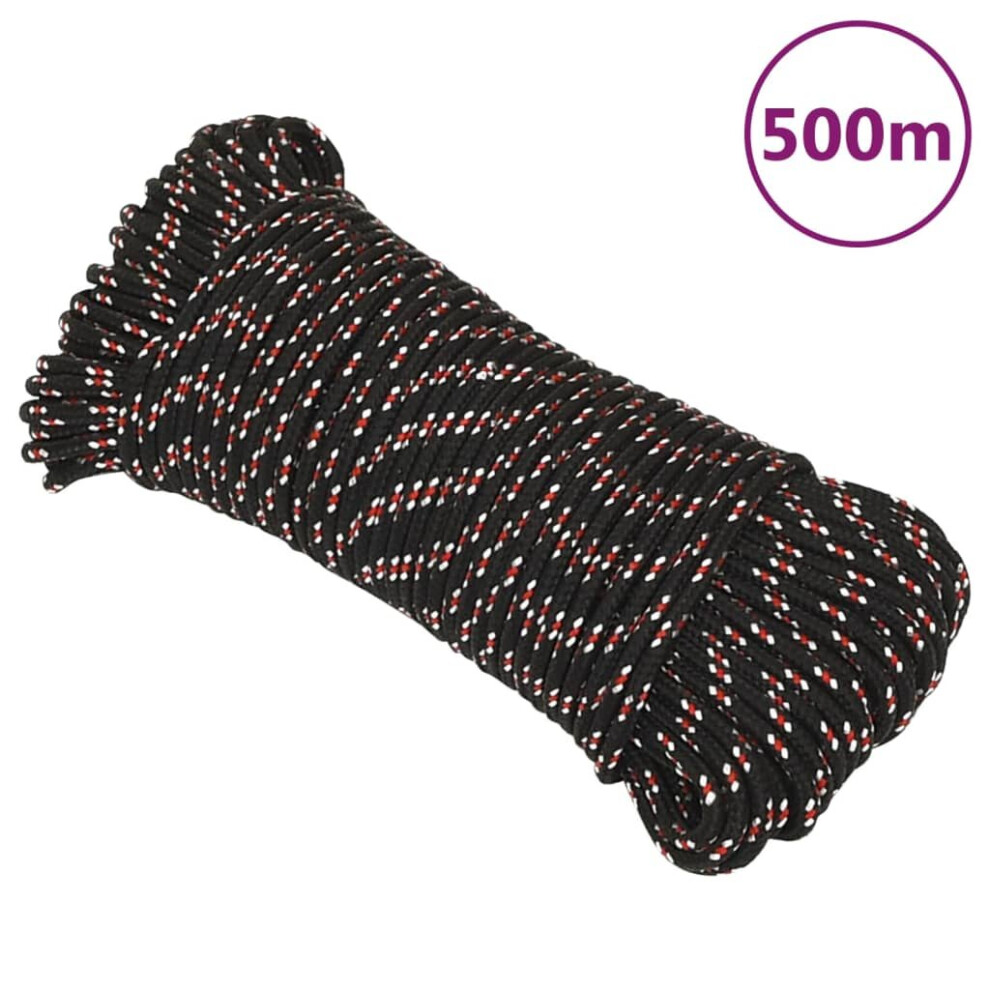 (black and red, 5 mm/ 500 m) Marine Rope Dock Coil Boat Line Polypropylene Rope Multi Sizes Multi Colours