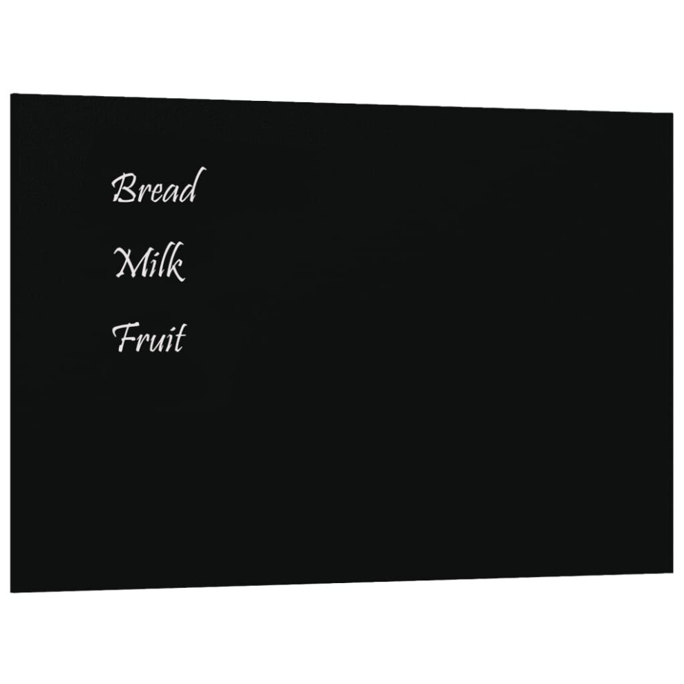 Vidaxl (Black, 40 X 30 Cm) Wall Mounted Magnetic Board Tempered Glass Dry Erase Writing Board