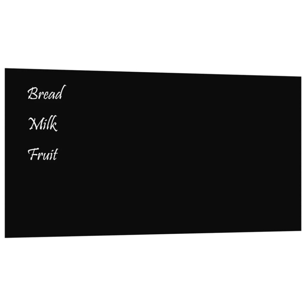 (black, 100 x 50 cm) vidaXL Wall Mounted Magnetic Board Tempered Glass Dry Erase Writing Board