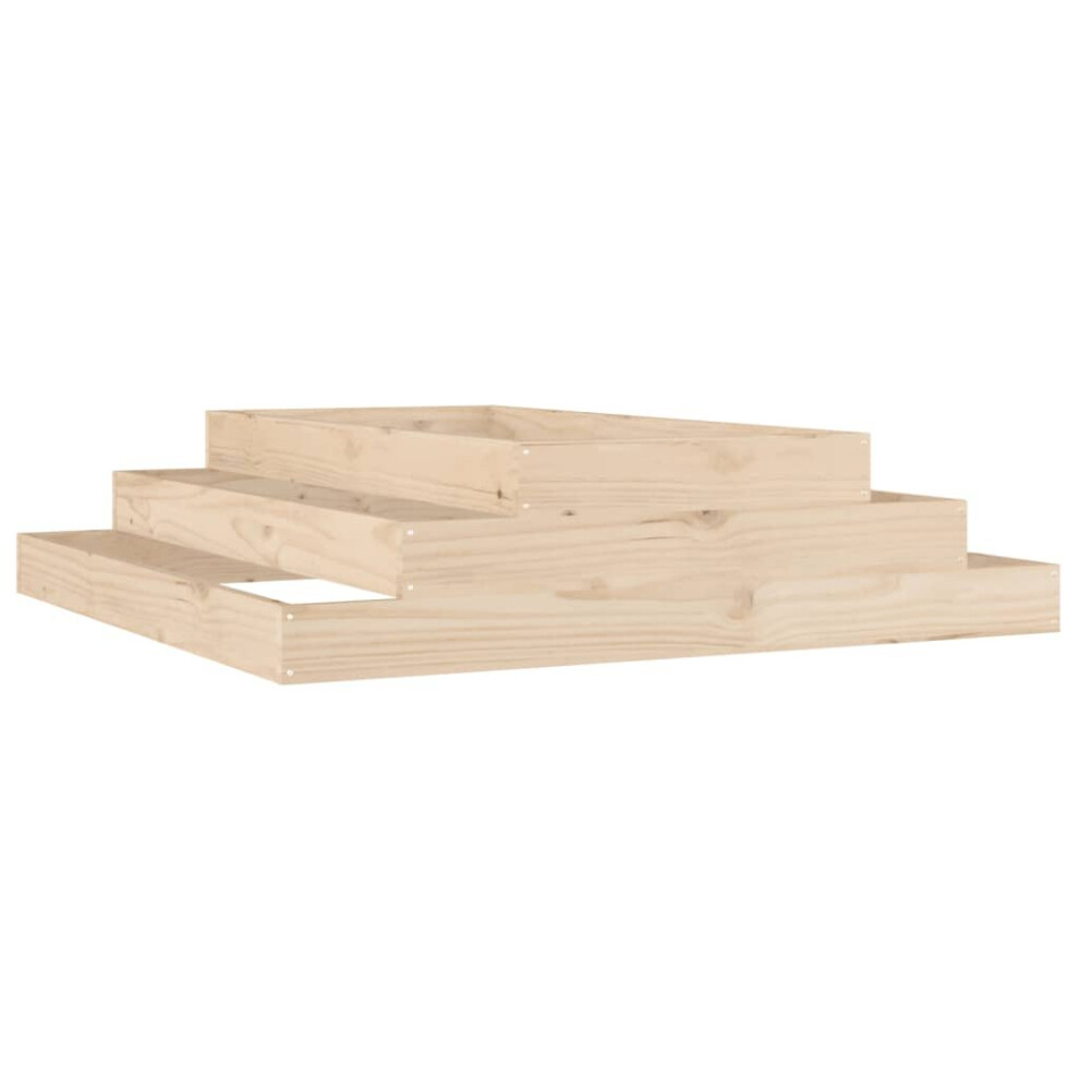 Vidaxl (, 110 X 110 X Cm) Solid Wood Pine Planter Raised Bed Planter Flower Box Wooden Plant Pot Brown Size 27