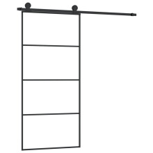 (3 horizontal bars, 90 x 205 cm) vidaXL Sliding Door with Hardware Set Multi Sizes 3 Horizontal Bars/4x2 Grids