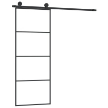 (3 horizontal bars, 76 x 205 cm) vidaXL Sliding Door with Hardware Set Multi Sizes 3 Horizontal Bars/4x2 Grids