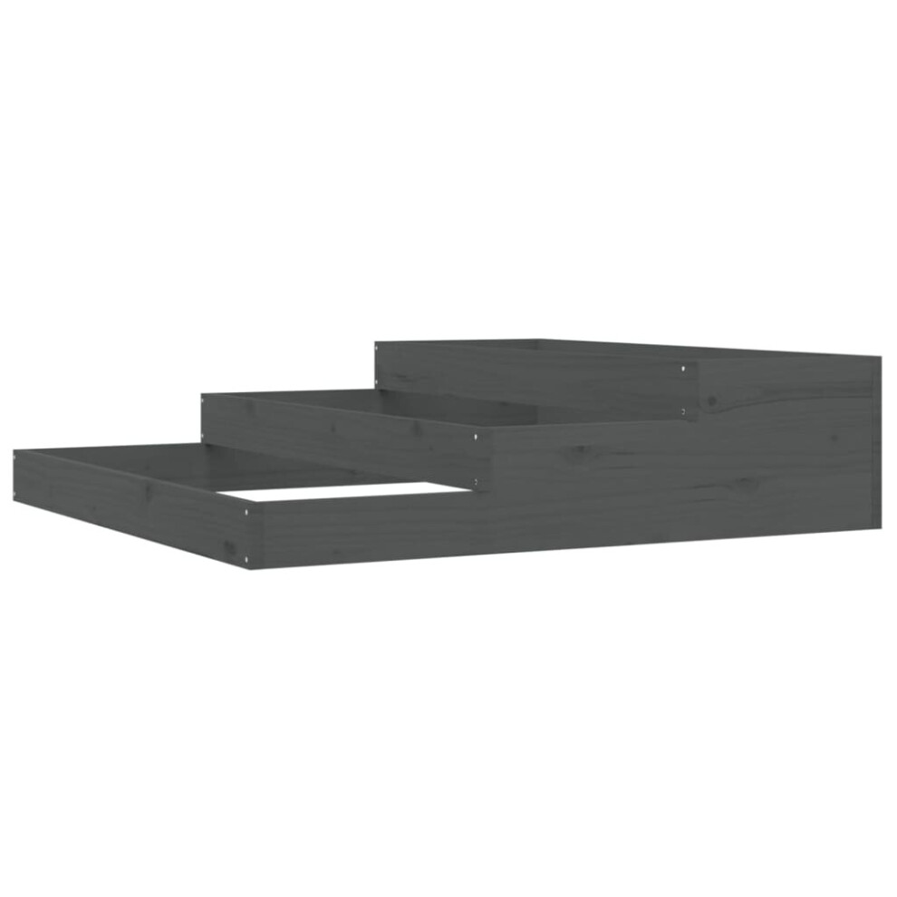 Vidaxl (, 107 X 107 X 27 Cm) Solid Wood Pine Planter Raised Bed Multi Colours 107X107x27/78X78x27 Cm Grey