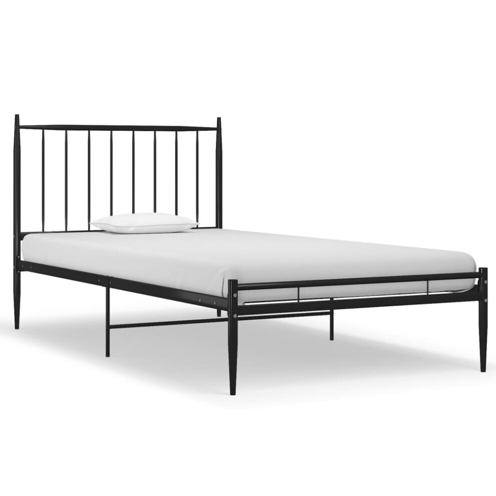 (black) vidaXL Bed Frame Metal Bedroom Furniture Bed Base 90/100 cm Multi Colours