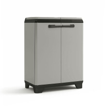 (recycling cabinet) Keter Storage Cabinet Planet Grey and Black Balcony Shelving Unit Multi Models